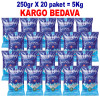 5Kg Sofralık İnce Çankırı Kristal Kaya Tuzu 84 Mineralli 250g X 20 paket