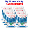 24kg Sofralık İnce Çankırı Kristal Kaya Tuzu 84 mineralli 8X3KG
