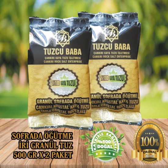 1kg Granül Çankırı Kristal Kaya Tuzu 84 Mineralli 500gr X2 paket 1kg Granül Çankırı Kristal Kaya Tuzu 84 Mineralli 500gr X2 paket