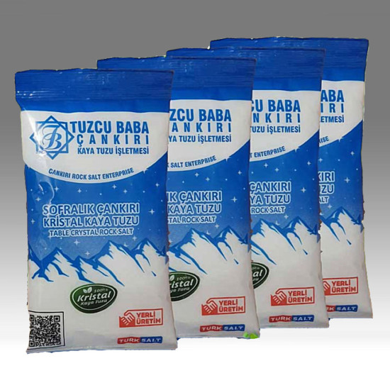 1Kg Sofralık Çankırı Kristal Kaya Tuzu 84 Mineralli 250g X 4 paket