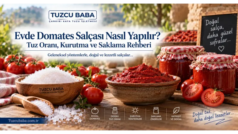 Evde Domates Salçası Nasıl Yapılır? Tuz Oranı, Kurutma ve Saklama Rehberi