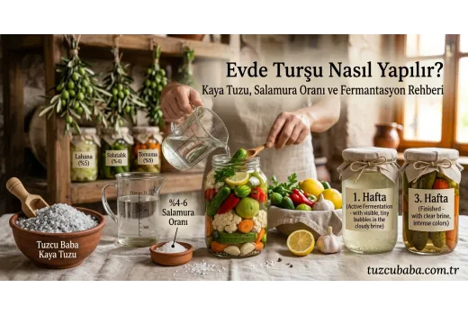 Evde Turşu Nasıl Yapılır? Kaya Tuzu, Salamura Oranı ve Fermantasyon Rehberi