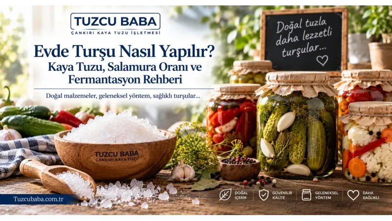 Evde Turşu Nasıl Yapılır? Kaya Tuzu, Salamura Oranı ve Fermantasyon Rehberi