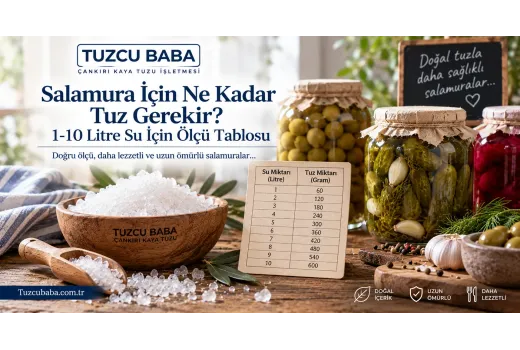 Salamura İçin Ne Kadar Tuz Gerekir? 1–10 Litre Su İçin Ölçü Tablosu