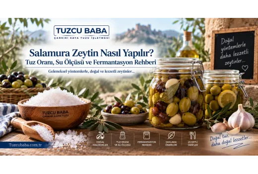Salamura Zeytin Nasıl Yapılır? Tuz Oranı, Su Ölçüsü ve Fermantasyon Rehberi