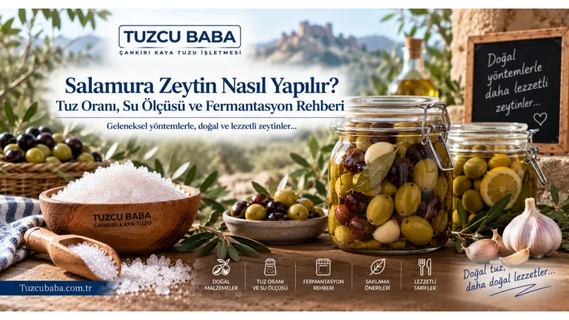 Salamura Zeytin Nasıl Yapılır? Tuz Oranı, Su Ölçüsü ve Fermantasyon Rehberi