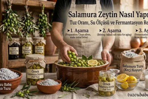 Salamura Zeytin Nasıl Yapılır? Tuz Oranı, Su Ölçüsü ve Fermantasyon Rehberi
