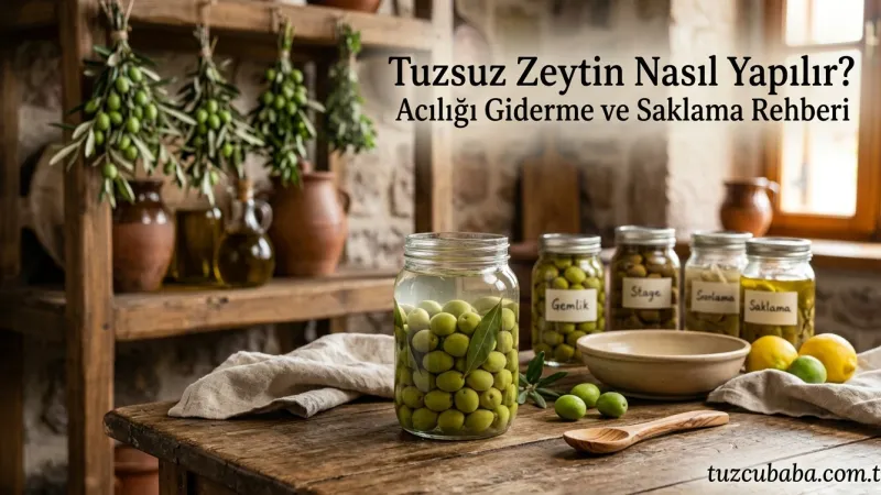 Tuzsuz Zeytin Nasıl Yapılır? Acılığı Giderme ve Saklama Rehberi