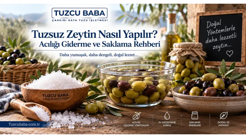 Tuzsuz Zeytin Nasıl Yapılır? Acılığı Giderme ve Saklama Rehberi