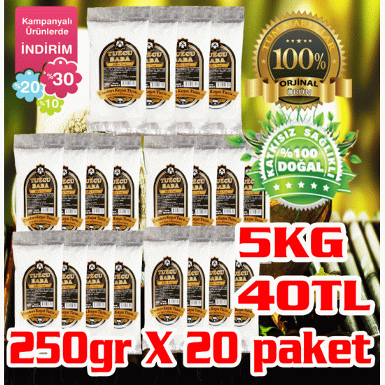 5kg Sofralık Çankırı Kristal Kaya Tuzu 84 Mineralli 250GR X 20 PAKET 5kg Sofralık Çankırı Kristal Kaya Tuzu 84 Mineralli 250GR X 20 PAKET