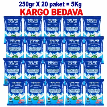 5 kg Sofralık İnce Çankırı Kaya Tuzu | 20 × 250 g 5 kg Sofralık İnce Çankırı Kaya Tuzu | 20 × 250 g