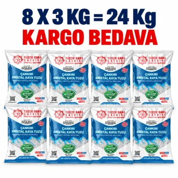 24 kg Granül İri Çankırı Kaya Tuzu | 8 × 3 kg 24 kg Granül İri Çankırı Kaya Tuzu | 8 × 3 kg